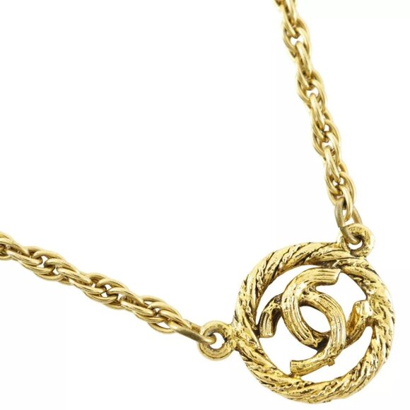 CHANEL COCO Mark Necklace vintage Plated Gold 13.6g Women - Picture 1 of 8